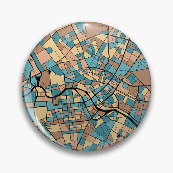 Item preview, Berlin Map Pattern in Mid Century Pastel designed and sold by PatternMaps.