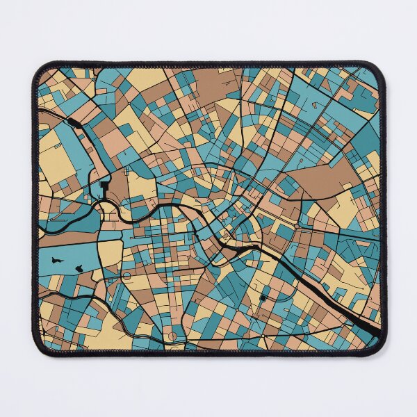 Item preview, Berlin Map Pattern in Mid Century Pastel designed and sold by PatternMaps.