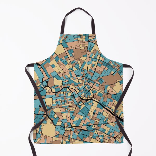 Item preview, Berlin Map Pattern in Mid Century Pastel designed and sold by PatternMaps.