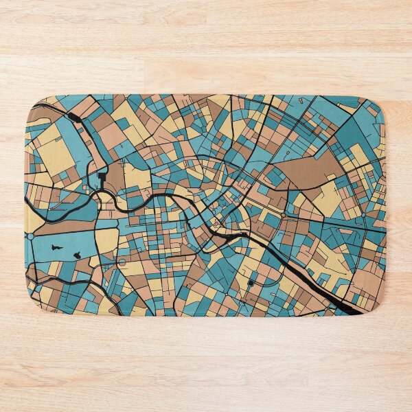 Item preview, Berlin Map Pattern in Mid Century Pastel designed and sold by PatternMaps.
