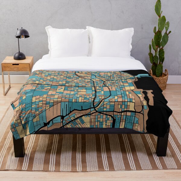 Item preview, Chicago Map Pattern in Mid Century Pastel designed and sold by PatternMaps.