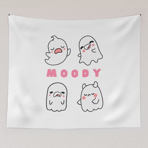 Item preview, Adorable moody ghosts for halloween designed and sold by noneko04.