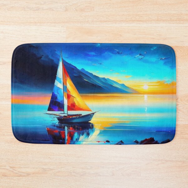 Item preview, A sail boat on a blue mountain lake designed and sold by M-Y-A-R-T-.