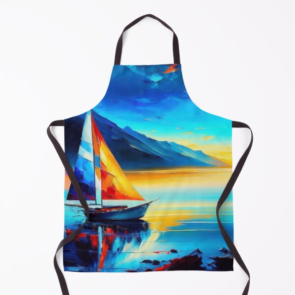 Item preview, A sail boat on a blue mountain lake designed and sold by m-y-A-I-A-R-T-.