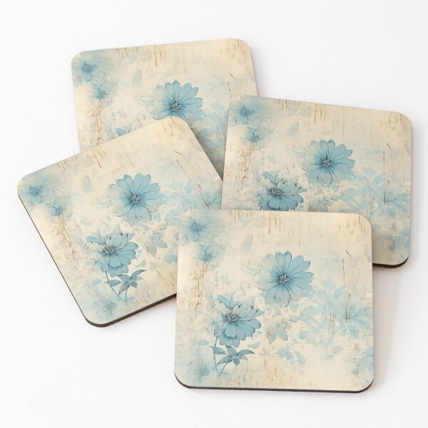 Item preview, Antique Vintage Blue Daisy Pattern designed and sold by pocketart2023.