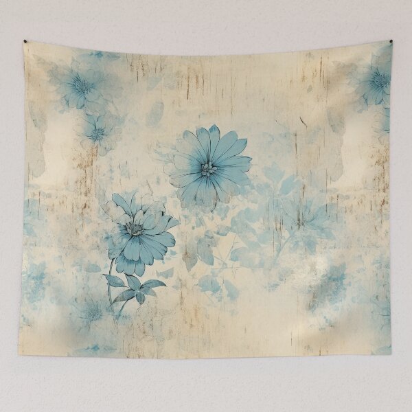 Item preview, Antique Vintage Blue Daisy Pattern designed and sold by pocketart2023.
