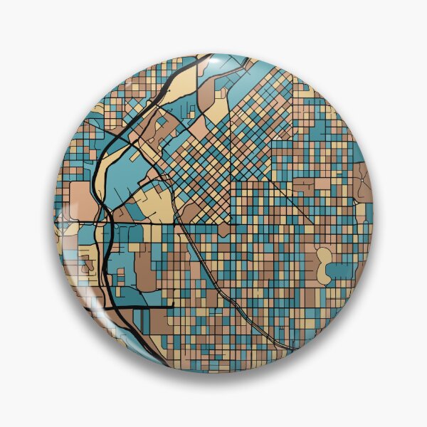 Item preview, Denver Map Pattern in Mid Century Pastel designed and sold by PatternMaps.