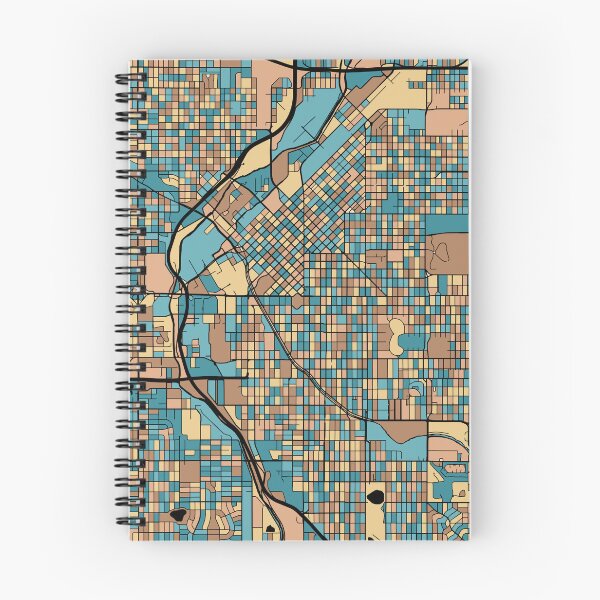 Item preview, Denver Map Pattern in Mid Century Pastel designed and sold by PatternMaps.