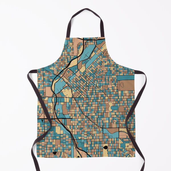 Item preview, Denver Map Pattern in Mid Century Pastel designed and sold by PatternMaps.