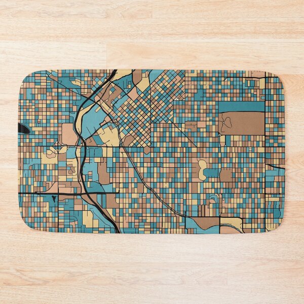 Item preview, Denver Map Pattern in Mid Century Pastel designed and sold by PatternMaps.