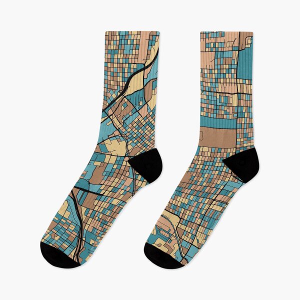Item preview, Denver Map Pattern in Mid Century Pastel designed and sold by PatternMaps.
