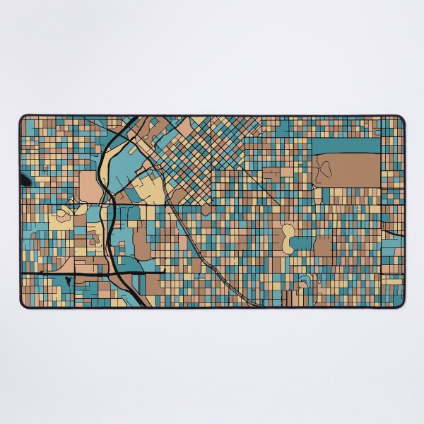 Item preview, Denver Map Pattern in Mid Century Pastel designed and sold by PatternMaps.