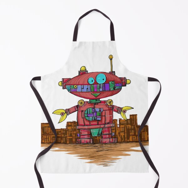 Item preview, robot cartoon, funny and red, designed and sold by neurostructure.