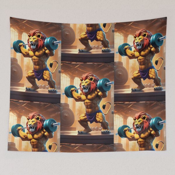 Item preview, A cute and cool lion working out designed and sold by Pelzi100.