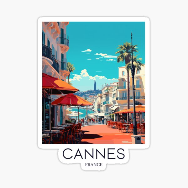 Item preview, A Pop Art Travel Print of Cannes - France designed and sold by StudioRedKoala.