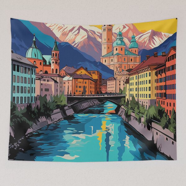 Item preview, A Pop Art Travel Print of Innsbruck - Austria  designed and sold by StudioRedKoala.