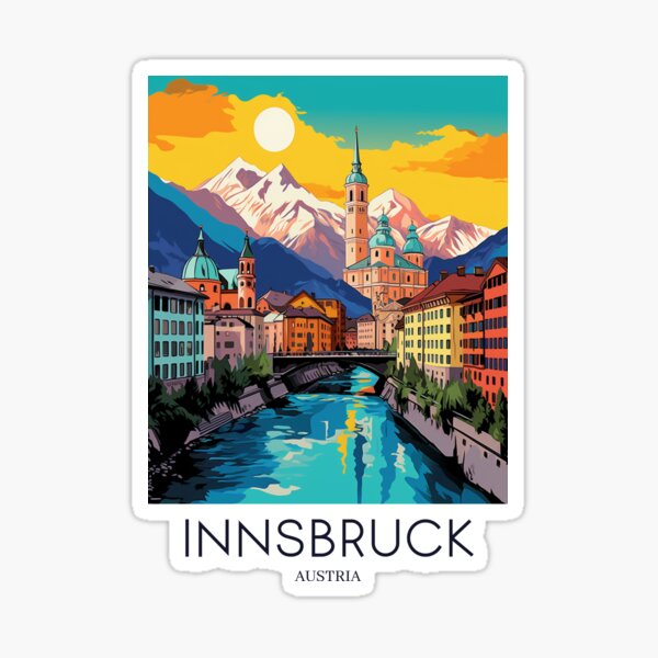 Item preview, A Pop Art Travel Print of Innsbruck - Austria  designed and sold by StudioRedKoala.