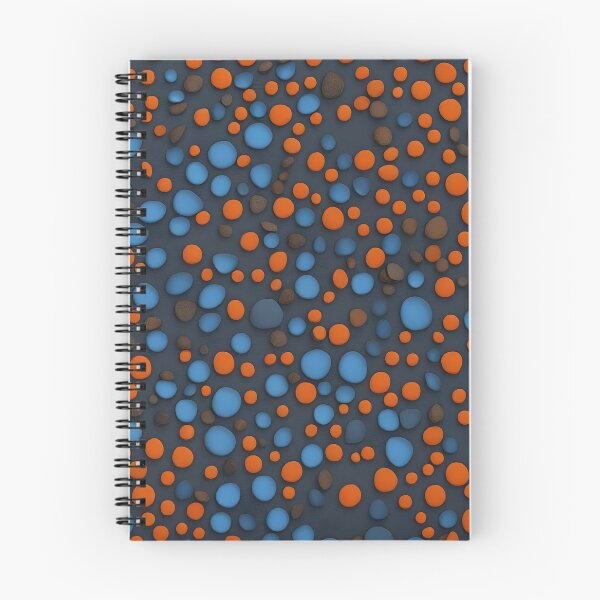 Item preview, Orange, dark brown and blue polka dots on a dark blue background. designed and sold by Rostislav Bouda.