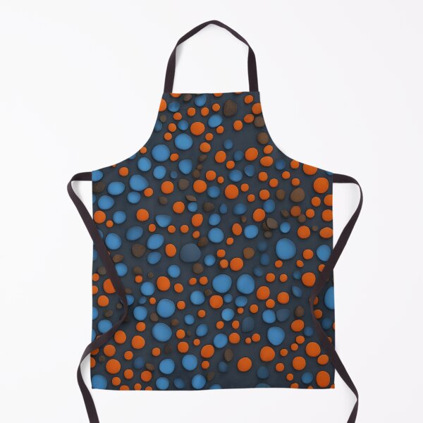 Item preview, Orange, dark brown and blue polka dots on a dark blue background. designed and sold by Rostislav Bouda.
