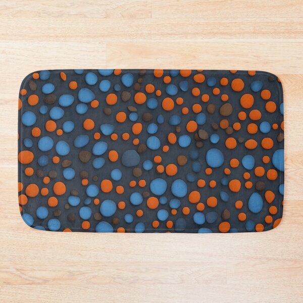 Item preview, Orange, dark brown and blue polka dots on a dark blue background. designed and sold by Rostislav Bouda.