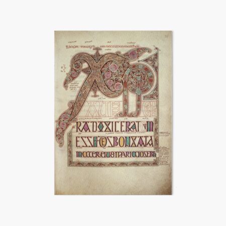 Lindisfarne Gospels Chi Rho Art Board Print