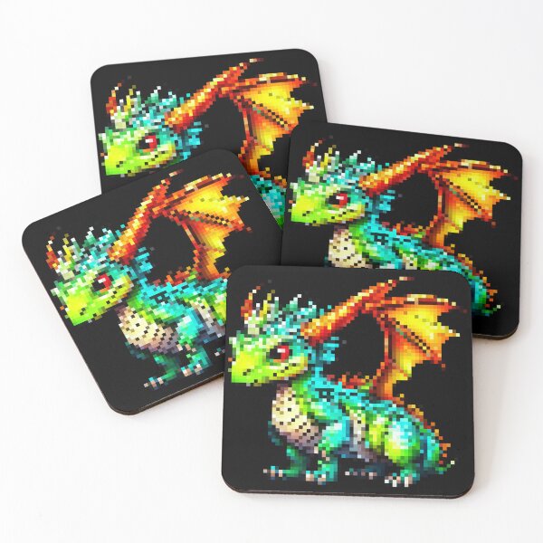 Item preview, Kawaii Dragon Pixel Art designed and sold by NinniShop.