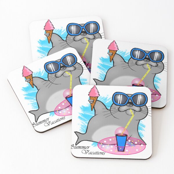 Item preview, Happy seal on summer vacations  designed and sold by Shirley cute art .