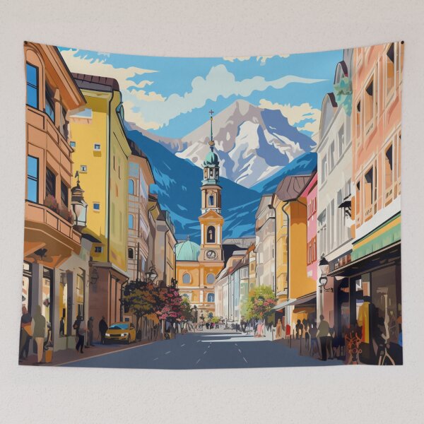 Item preview, A Pop Art Travel Print of Innsbruck - Austria  designed and sold by StudioRedKoala.