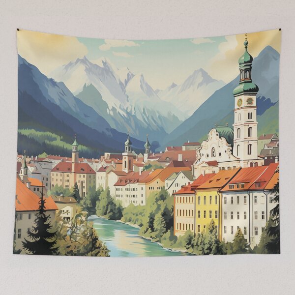 Item preview, A Vintage Travel Illustration of Innsbruck - Austria  designed and sold by GoodOldVintage.