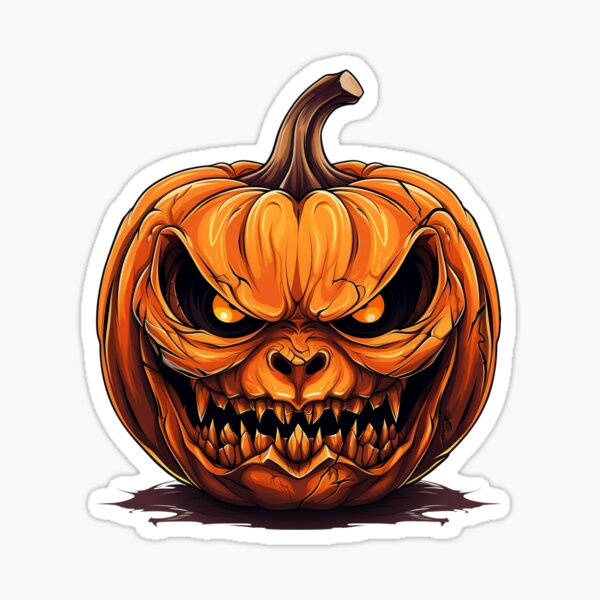 Pumpkin Horror Scary Face Halloween Party T-Shirt' Sticker