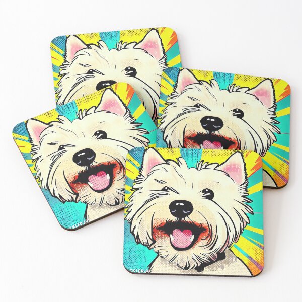 Item preview, Happy Westie Pop Art designed and sold by FunnehGacha.