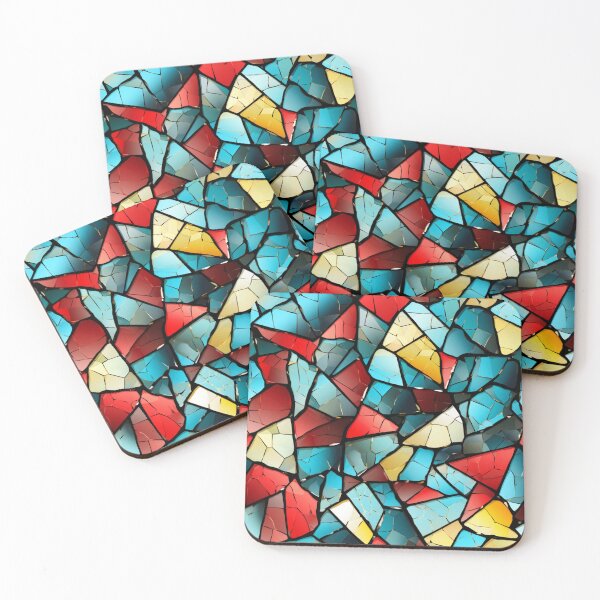 Item preview, Colorful fantasy pattern green turquoise yellow blue red orange black ornaments designed and sold by G-M-Designs.