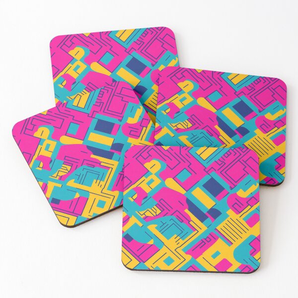 Item preview, Geometric shapes neon colors retro aesthetic 1980s designed and sold by CoolPixels.