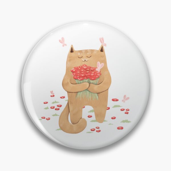 Item preview, Kitty With A Flower Bouqet And Butterflies designed and sold by Julia Sol.