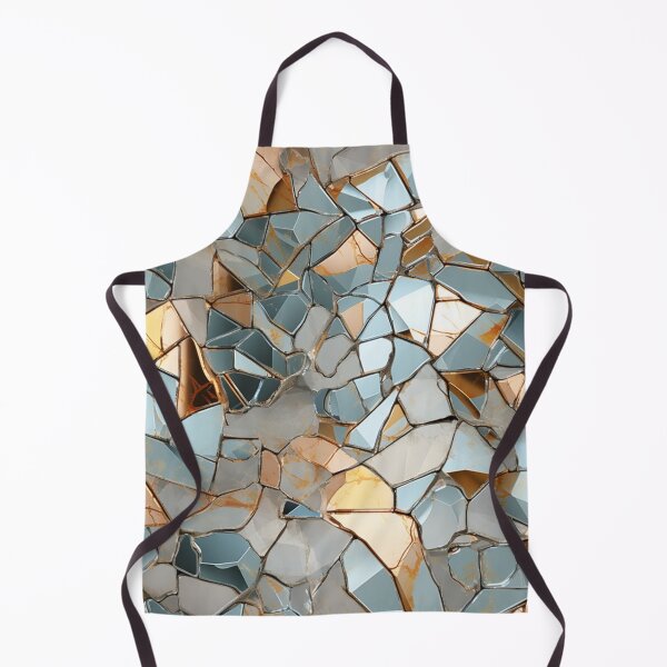 Artikelvorschau, Buntes Fantasiemuster weiß gold kupfer Glas Spiegel Scherben Splitter Ornamente entworfen und verkauft von G-M-Designs.