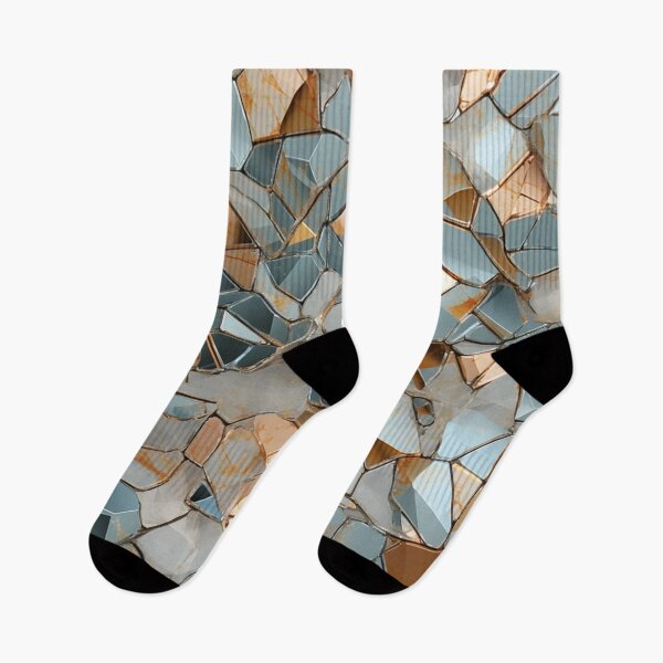 Artikelvorschau, Buntes Fantasiemuster weiß gold kupfer Glas Spiegel Scherben Splitter Ornamente entworfen und verkauft von G-M-Designs.