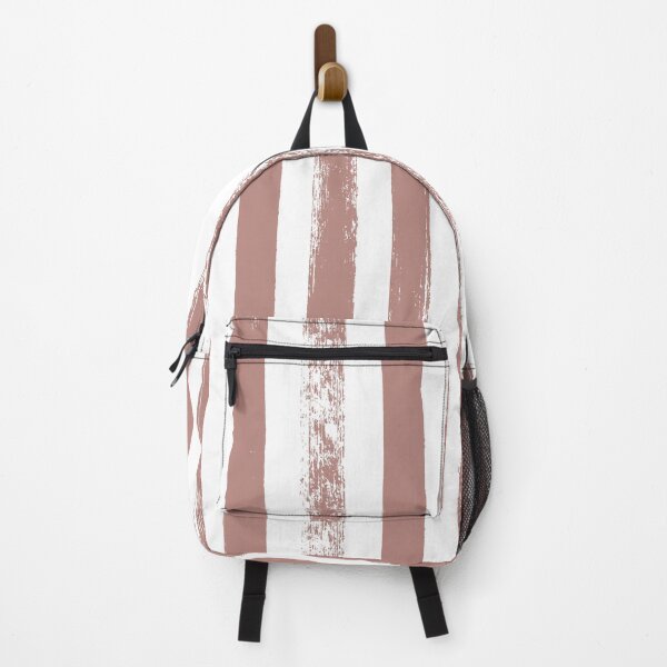 Item preview, Paintbrush Stripes - Terracotta Pink and White Vertical Striped Pattern designed and sold by Crystal Hayden.