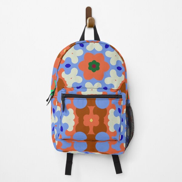 Item preview, Retro Mandala Flower Orange Blue and Yellow designed and sold by WormholeOrbital.