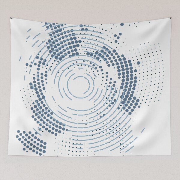Item preview, Halftone Retro Circle Symphony in Blue designed and sold by artistevt.