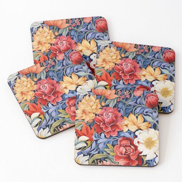 Item preview, Bright Floral Art-Deco William Morris Style Autumnal Pattern designed and sold by sμ (smew).
