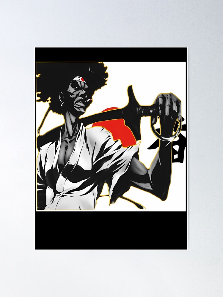 Afro Samurai Character Poster Art Men's Black T-shirt : Target