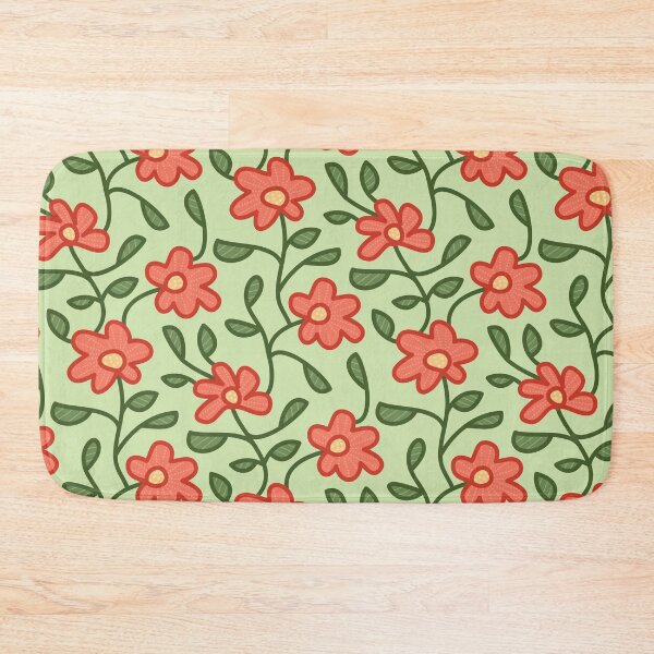 Item preview, Border Flowers in Red, Gold + Green designed and sold by PaisleyMcNoodle.