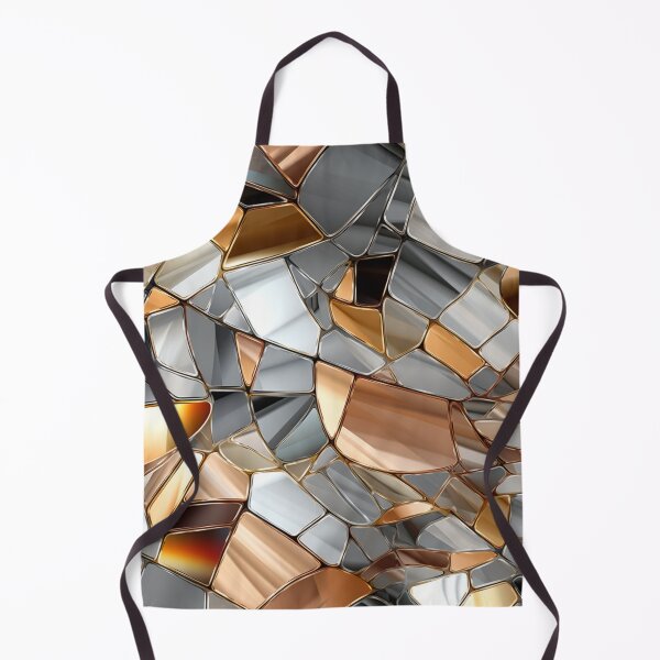 Artikelvorschau, Buntes Fantasiemuster weiß gold grau kupfer Glas Spiegel Scherben Splitter Ornamente entworfen und verkauft von G-M-Designs.