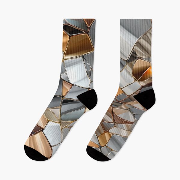 Artikelvorschau, Buntes Fantasiemuster weiß gold grau kupfer Glas Spiegel Scherben Splitter Ornamente entworfen und verkauft von G-M-Designs.