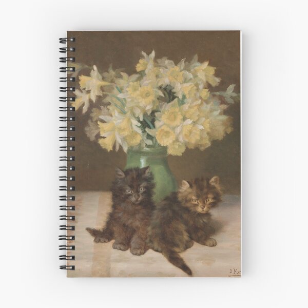 Item preview, Vintage Kittens and Green Vase of Narcissus | P411 designed and sold by Piccolo Fiore Prints.