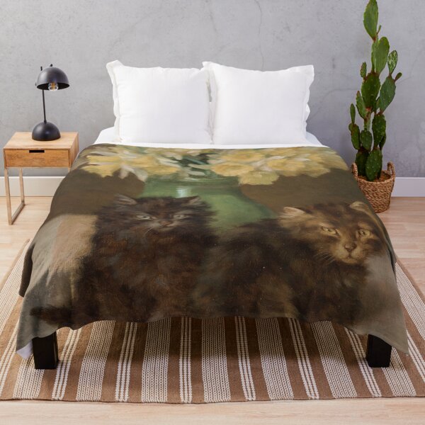 Item preview, Vintage Kittens and Green Vase of Narcissus | P411 designed and sold by Piccolo Fiore Prints.