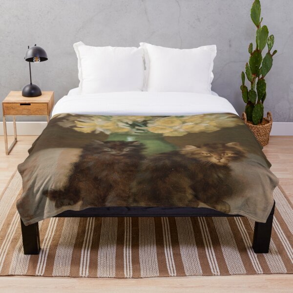 Item preview, Vintage Kittens and Green Vase of Narcissus | P411 designed and sold by Piccolo Fiore Prints.