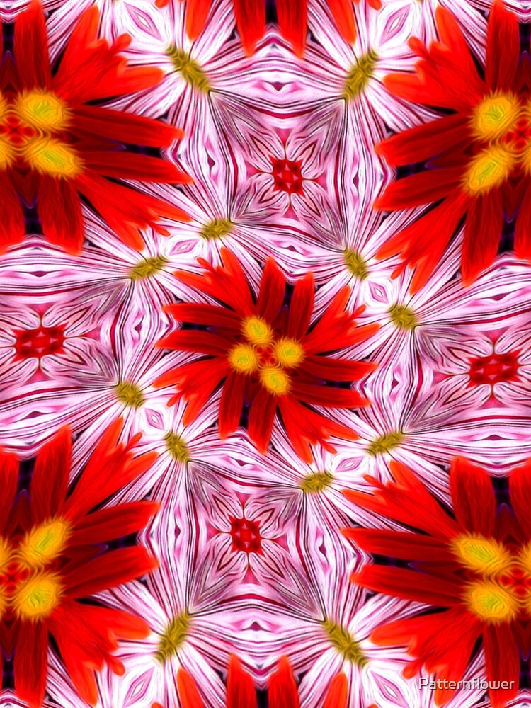 Thumbnail 5 of 5, A-Line Dress, Beautiful Red Flower Pattern designed and sold by Patternflower.