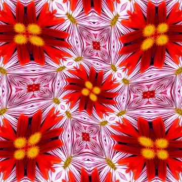 Artwork thumbnail, Beautiful Red Flower Pattern by Patternflower