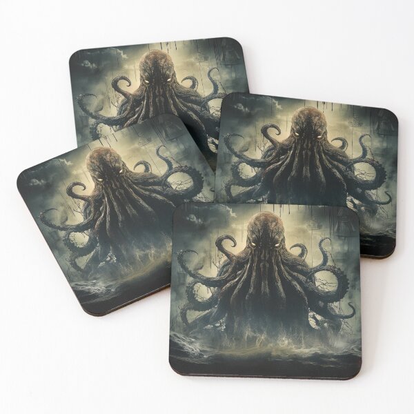 Item preview, Dark Cthulhu Kraken Monster Vintage Horror Movie Poster designed and sold by sμ (smew).